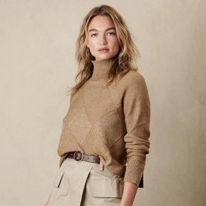Banana Republic textured mock neck sweater